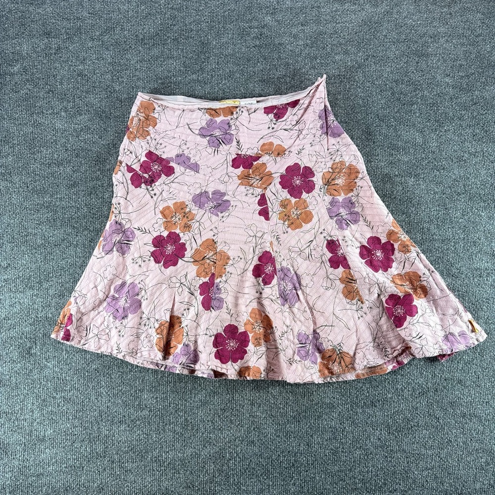 Y2K Billabong Pink Floral Cotton Mini‎ Skirt Boho A-Line Sz 9 Summer Lightweight